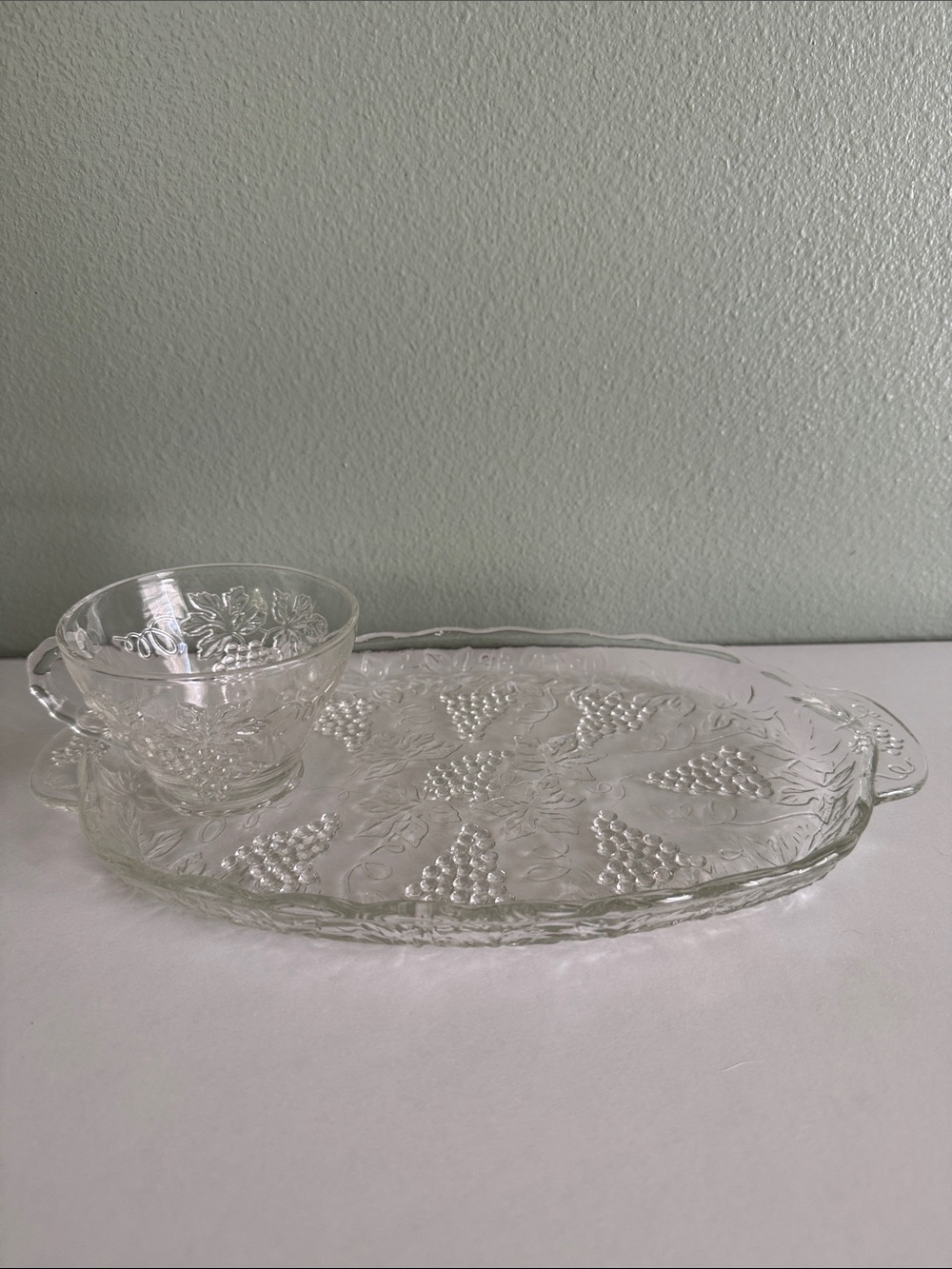 Vintage Anchor Hocking “Harvest Grape” Glass Snack Tray